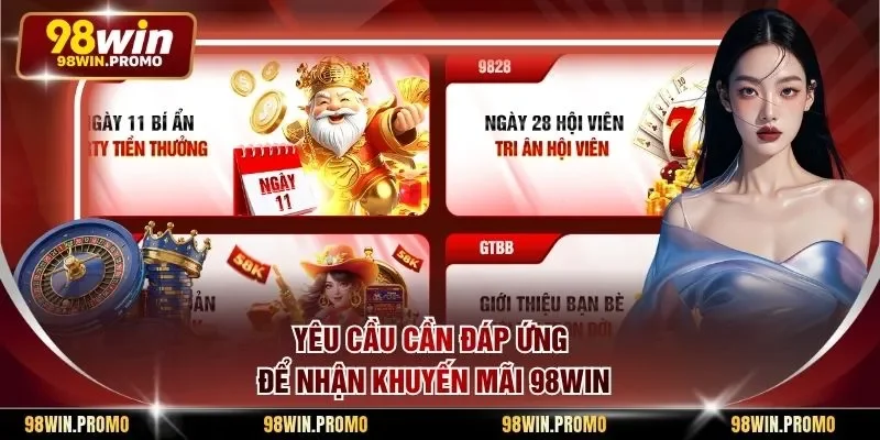 Yêu cầu cần đáp ứng để nhận khuyến mãi 98win